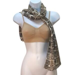 Vintage Casca Silk Scarf Animal Print Squares Oblong 13" X 56"